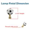 Aspen Creative 24022 Plastic Soccer Ball Finial with Solid Brass Finish, 1 3/4" Tall (1 Pack) view 3