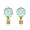 Aspen Creative 24007-22, 2 Pack, Light Green Faceted Crystal Lamp Finial in Brass Plated Finish, 2 1/4" Tall view 1