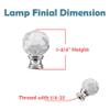 Aspen Creative 24008 Clear Faceted Crystal Lamp Finial in Brushed Nickel Finish, 1-3/4" Tall (1 Pack) view 3
