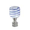 Aspen Creative 24011 Clear with Blue Line Glass Lamp Finial in Nickel Finish, 2" Tall (1 Pack) view 1