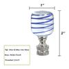 Aspen Creative 24011 Clear with Blue Line Glass Lamp Finial in Nickel Finish, 2" Tall (1 Pack) view 2