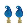 Aspen Creative 24016 Blue Glass Lamp Finial in Solid Brass Finish, 2 1/2" Tall (1 Pack) view 1