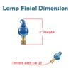 Aspen Creative 24016 Blue Glass Lamp Finial in Solid Brass Finish, 2 1/2" Tall (1 Pack) view 3