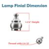 Aspen Creative 24017-21 Steel Lamp Finial in Brushed Nickel Finish, 1-1/2" Tall (1 Pack) view 3