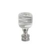 Aspen Creative 24010 Clear with White Cloud Glass Lamp Finial in Nickel Finish, 2" Tall (1 Pack) view 1
