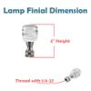 Aspen Creative 24010 Clear with White Cloud Glass Lamp Finial in Nickel Finish, 2" Tall (1 Pack) view 3