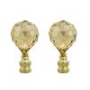 Aspen Creative 24007-32 Amber Faceted Crystal Lamp Finial in Brass Plated Finish, 2 1/4" Tall (2 Pack) view 1