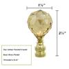 Aspen Creative 24007-32 Amber Faceted Crystal Lamp Finial in Brass Plated Finish, 2 1/4" Tall (2 Pack) view 2