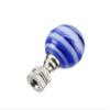 Aspen Creative 24013 Blue and White Glass Ball Lamp Finial in Nickel Finish, 2" Tall (1 Pack) view 2