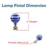 Aspen Creative 24013 Blue and White Glass Ball Lamp Finial in Nickel Finish, 2" Tall (1 Pack) view 3