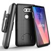 Encased Belt Clip Holster Case Compatible with LG V30 Thin Fit [DuraClip Series] Slim Grip Case & Belt Clip (Smooth Black) view 1
