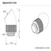 Barrow G1/4" Male to Female Extender Fitting, 45 Degree Rotary, Gold, 4-pack view 3