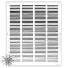 HVAC Premium 16'' x 20'' [Duct Opening] Flat Stamped Steel Return Air Grille - Sidewall and Ceiling - HVAC Vent Duct Cover - White [Outer Dimensions: 17.75''w X 21.75''h] view 1