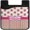 YouCustomizeIt Personalized Pink Monsters & Stripes 2-in-1 Cell Phone Credit Card Holder & Screen Cleaner view 2