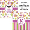 YouCustomizeIt Personalized Butterflies & Stripes 2-in-1 Cell Phone Credit Card Holder & Screen Cleaner view 4