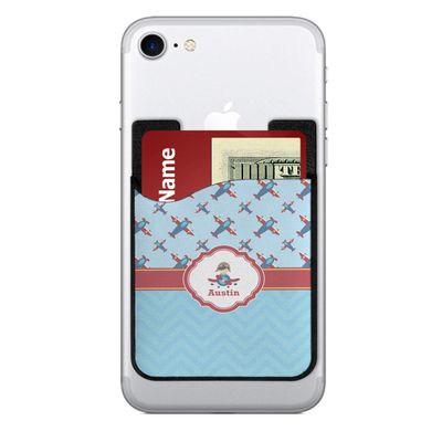 YouCustomizeIt Personalized Airplane Theme 2-in-1 Cell Phone Credit Card Holder & Screen Cleaner