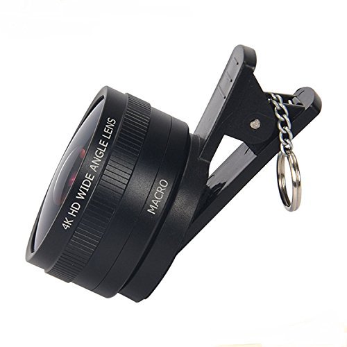 ToPaul 2-in-1 Professional Camera Lens Kit with 0.45x Super Wide Angle Lens + 15x Macro Lens, Clip-On Cell Phone Lens for iPhone 8, 7 Plus, 7, 6s Plus, 6s, 5s, 5, SE & Most Android Smartphone, Black