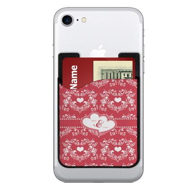 YouCustomizeIt Personalized Heart Damask 2-in-1 Cell Phone Credit Card Holder & Screen Cleaner