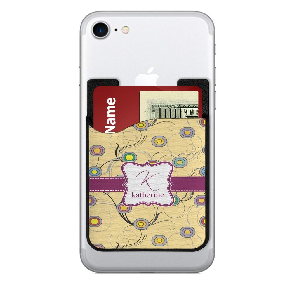 YouCustomizeIt Personalized Ovals & Swirls 2-in-1 Cell Phone Credit Card Holder & Screen Cleaner