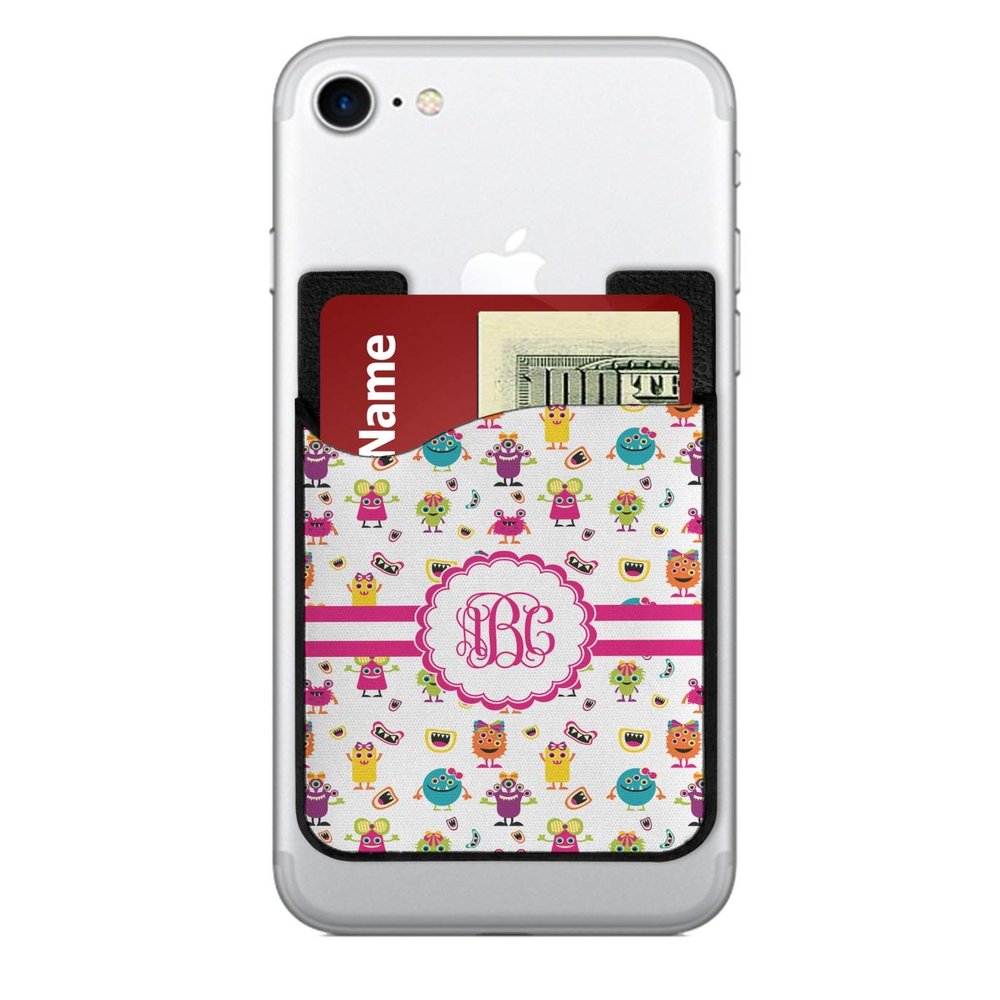 YouCustomizeIt Personalized Girly Monsters 2-in-1 Cell Phone Credit Card Holder & Screen Cleaner