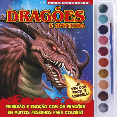 dragoes livro para pintar aquarela 10 cores