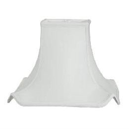Upgradelights Off White Silk 10 Inch Rectangle Pagoda Lamp Shade with Matching Harp and Finial