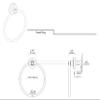 Gatco 5502 Studio Bathroom Towel Ring | Modern Hand Towel Holder for Bathroom | Stylish Decorative Hardware, Heavy Duty Metal, EZ Ancor Mounting | Matte Black view 2