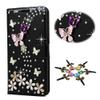 STENES Bling Case Compatible with Galaxy Note 5 Case - 3D Handmade Crystal Buterfly Floral Sparkle Wallet Credit Card Slots Fold Stand Leather Cover - Purple&Pink view 1