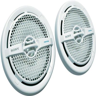 Sony Marine Audio Speakers Stereo Marine Use Certified with 6.5 Inch Dual Cone Design for Boats, Pools, and Other Outdoor Audio Systems, White