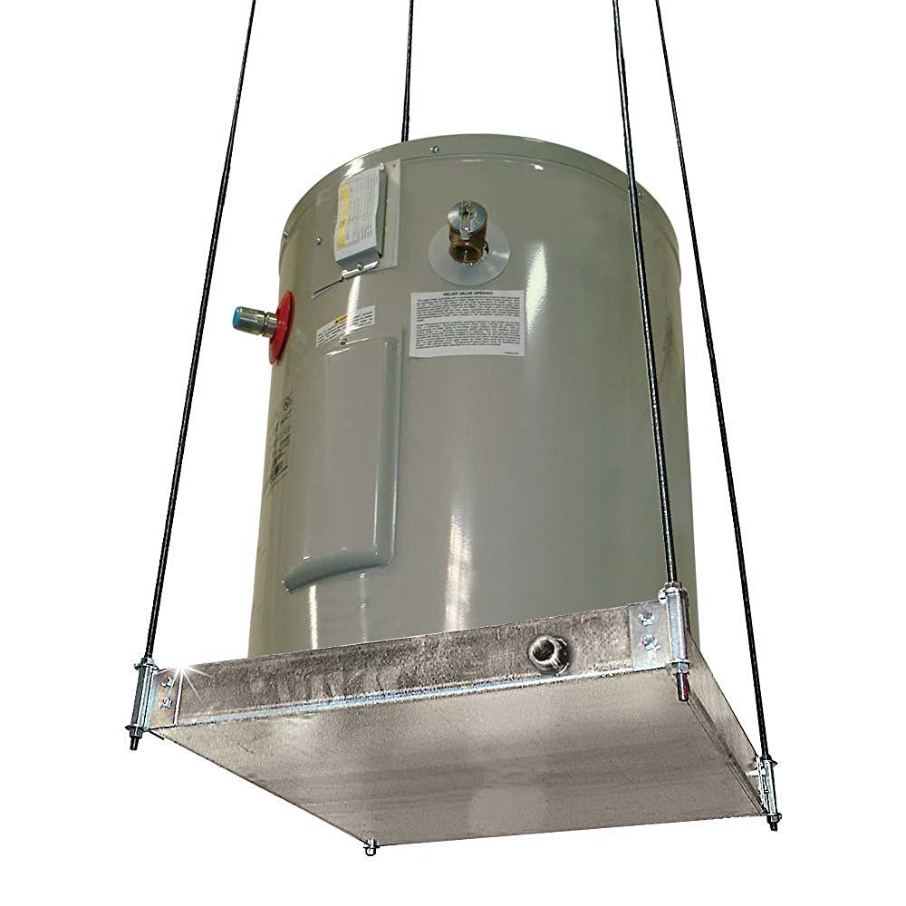 HoldRite QuickStand Ceiling Mounted Water Heater Platform with Steel Drain, Up to 50 Gallons, Hanging, 50-SWHP-M