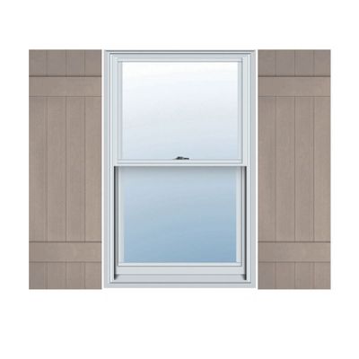 14"W x 50"H Lifetime Vinyl, TailorMade Four Board Joined (2 Batten), Board-n-Batten Shutters, w/Shutter-Loks (Per Pair), Clay