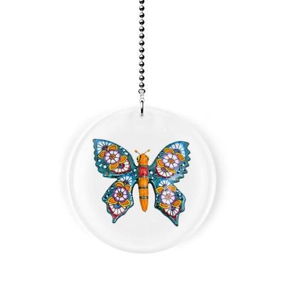 Gotham Decor Mexican Talavera Butterfly Fan/Light Pull
