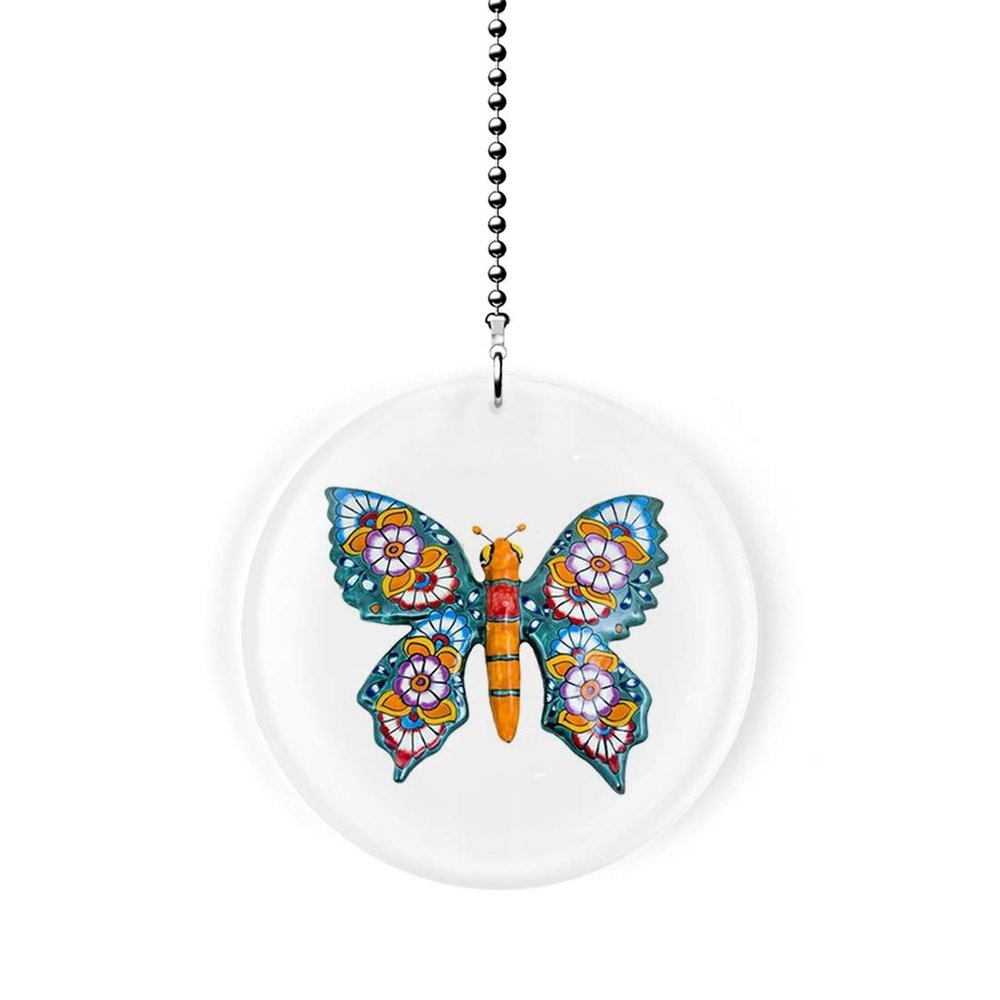 Gotham Decor Mexican Talavera Butterfly Fan/Light Pull