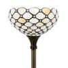 WERFACTORY Tiffany Floor Lamp Cream Amber Stained Glass Torchiere Light view 1
