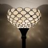 WERFACTORY Tiffany Floor Lamp Cream Amber Stained Glass Torchiere Light view 2