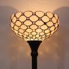 WERFACTORY Tiffany Floor Lamp Cream Amber Stained Glass Torchiere Light view 3