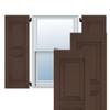 12"W x 26"H Exterior Real Wood Sapele Mahogany Raised Panel Shutters (Per Pair), Tudor Brown view 1