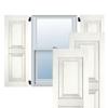 12"W x 34"H Exterior Real Wood Pine Raised Panel Shutters (Per Pair), White view 1