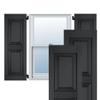 12"W x 39"H Exterior Real Wood Pine Raised Panel Shutters (Per Pair), Black view 1