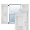 Ekena Millwork RWR12X055PRP Exterior Real Wood Pine Raised Panel Shutters (Per Pair), Primed, 12"W x 55"H view 1