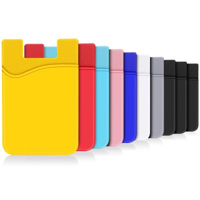 SHANSHUI Phone Card Holder, 10 PCS Cell Phone Wallet, Strong Adhesive Sticker Credit Card Holder Stick on Compatible for iPhone, Android & Most Smartphones