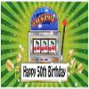 1/2 Sheet - 50th Birthday Las Vegas Casino Slot Machine - Edible Cake/Cupcake Party Topper - D22611 view 1