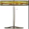 Tiffany-Style Lily Brushed Nickel Pull Chain Floor Lamp with Print Shade view 2