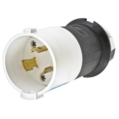 HUBBELL WIRING DEVICES HBL2321S CONN, MAINS PLUG, 2P3W, 20A 250V, L6-20P, BLK/WHT