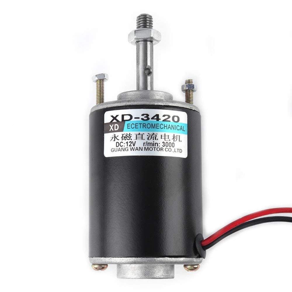 DC Motor DC High Speed Motor 30W High Speed CW/CCW Permanent Magnet DC Motor Brushed DC Motor Mini Electric Motor for DIY Generator(12V 3500rpm)