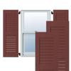 Ekena Millwork RWL12X025CRP Exterior Real Wood Pine Open Louvered Shutters (Per Pair), 12" x 25", Cottage Red view 1