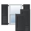 Ekena Millwork RWL12X035BLP Exterior Real Wood Pine Open Louvered Shutters (Per Pair), 12" x 35", Black view 1