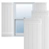 Ekena Millwork 21 1/2"W x 39"H True Fit PVC Four Board Joined Board-n-Batten Shutters, Unfinished (Per Pair - Hardware Not Included) view 1