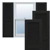 Ekena Millwork 12"W x 54"H True Fit PVC Two Equal Louver Shutters, Black (Per Pair - Hardware Not Included) view 1