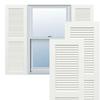 18"W x 50"H True Fit PVC Two Equal Louver Shutters, Unfinished (Per Pair - Hardware Not Included) view 1